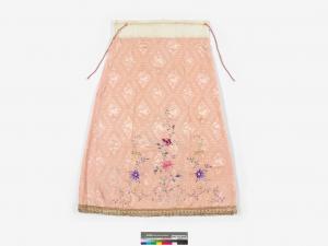 粉橘地花卉紋筒裙