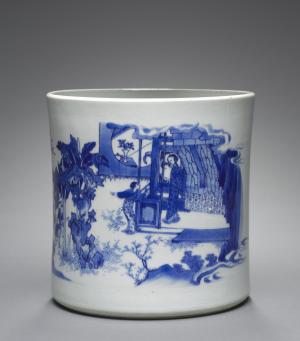 Brush Pot with Episode from Life on Sima Guang