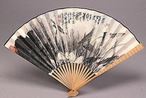 「荷花」摺扇 | Lotus on the Folding Fan