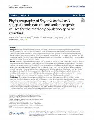 Phylogeography of Begonia luzhaiensis suggests both natural and anthropogenic causes for the marked population genetic structure