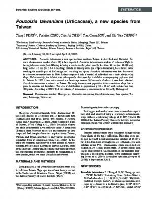 Pouzolzia taiwaniana (Urticaceae), a new species from Taiwan.