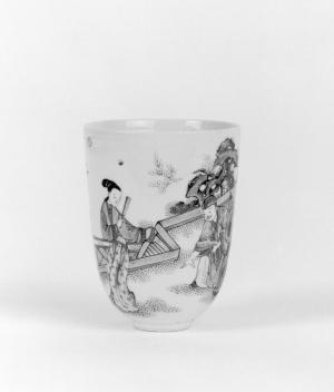 Cup with Scholars in a Garden