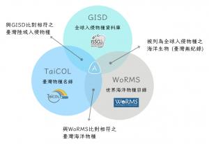 透過資料庫間的數據比對，得知臺灣有多少種海洋生物入侵種