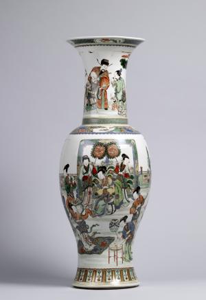 Vase with Court Scene and Three Star Gods