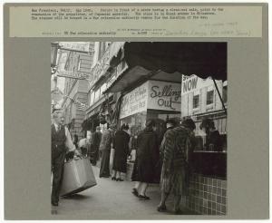 1942年舊金山日人經營商店被迫結束營業大拍賣