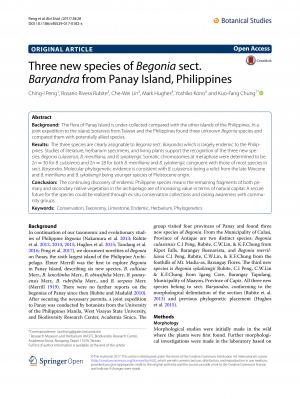 Three new species of Begonia sect. Baryandra from Panay Island, Philippines