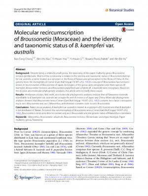 Molecular recircumscription of Broussonetia (Moraceae) and the identity and taxonomic status of B. kaempferi var. australis