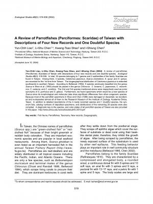 A review of parrotfshes (Perciformes: Scaridae) of Taiwan with descriptions of four new recorded species and one doubtful species