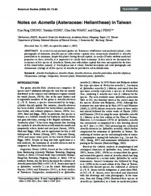 Notes on Acmella (Asteraceae Heliantheae) in Taiwan